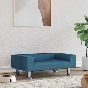 vidaXL, vidaXL Hundebett Blau 70x45x26,5 cm Samt