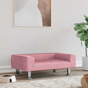 vidaXL, vidaXL Hundebett Rosa 70x45x26,5 cm Samt