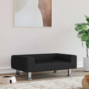 vidaXL, vidaXL Hundebett Schwarz 70x45x26,5 cm Samt, vidaXL Hundebett Schwarz 70x45x26,5 cm Samt