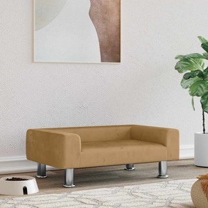 vidaXL, vidaXL Hundebett Braun 70x45x26,5 cm Samt, vidaXL Hundebett Braun 70x45x26,5 cm Samt