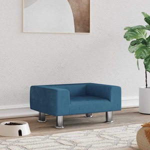 vidaXL, vidaXL Hundebett Blau 50x40x26,5 cm Samt