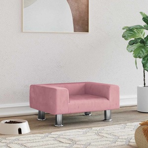 vidaXL, vidaXL Hundebett Rosa 50x40x26,5 cm Samt