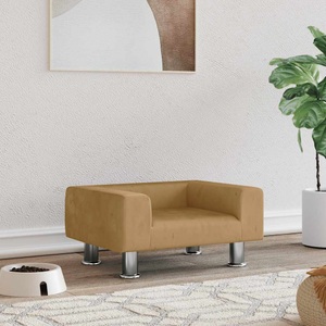 vidaXL, vidaXL Hundebett Braun 50x40x26,5 cm Samt