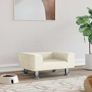 vidaXL, vidaXL Hundebett Creme 50x40x26,5 cm Samt
