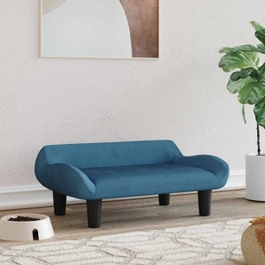 vidaXL, vidaXL Hundebett Blau 70x40x24 cm Samt