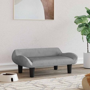 vidaXL, vidaXL Hundebett Hellgrau 70x40x24 cm Samt