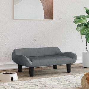 vidaXL, vidaXL Hundebett Dunkelgrau 70x40x24 cm Samt