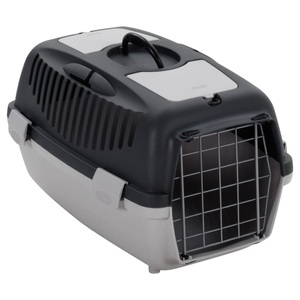 vidaXL, vidaXL Transportbox für Haustiere Grau und Schwarz 55x36x35 cm PP, vidaXL Transportbox für Haustiere Grau und Schwarz 55x36x35 cm PP