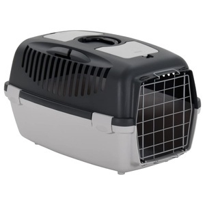 vidaXL, vidaXL Transportbox für Haustiere Grau und Schwarz 61x40x38 cm PP, vidaXL Transportbox für Haustiere Grau und Schwarz 61x40x38 cm PP