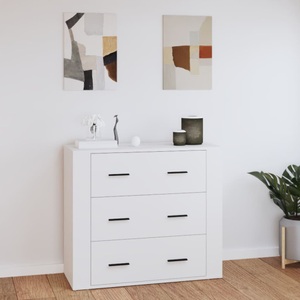 vidaXL, vidaXL Sideboard Weiß 80x33x70 cm Holzwerkstoff, vidaXL Sideboard Weiß 80x33x70 cm Holzwerkstoff
