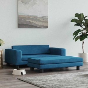 vidaXL, vidaXL Hundebett mit Verlängerung Blau 100x50x30 cm Samt
