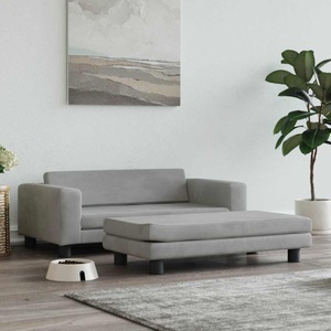 vidaXL, vidaXL Hundebett mit Verlängerung Hellgrau 100x50x30 cm Samt