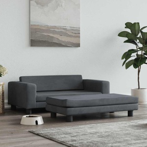 vidaXL, vidaXL Hundebett mit Verlängerung Dunkelgrau 100x50x30 cm Samt