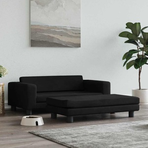 vidaXL, vidaXL Hundebett mit Verlängerung Schwarz 100x50x30 cm Samt