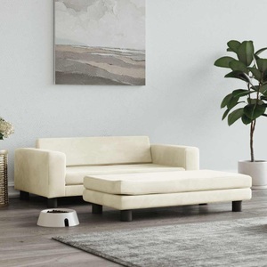 vidaXL, vidaXL Hundebett mit Verlängerung Creme 100x50x30 cm Samt