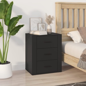 vidaXL, vidaXL Nachttisch Schwarz 50x36x60 cm Holzwerkstoff, vidaXL Nachttisch Schwarz 50x36x60 cm Holzwerkstoff