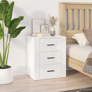vidaXL, vidaXL Nachttisch Hochglanz-Weiß 50x36x60 cm Holzwerkstoff, 
