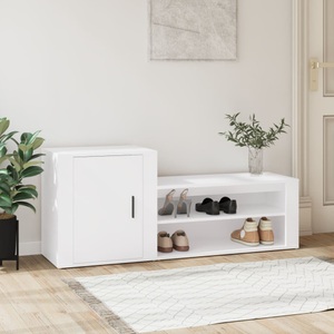 vidaXL, vidaXL Schuhschrank Weiß 130x35x54 cm Holzwerkstoff