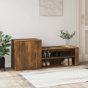 vidaXL, vidaXL Schuhschrank Räuchereiche 130x35x54 cm Holzwerkstoff