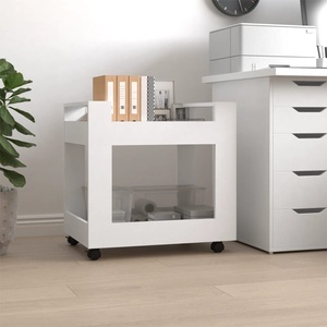 vidaXL, vidaXL Bürowagen Weiß 60x45x60 cm Holzwerkstoff, vidaXL Bürowagen Weiß 60x45x60 cm Holzwerkstoff