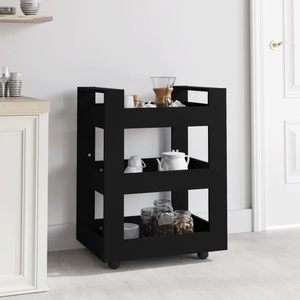vidaXL, vidaXL Küchenwagen Schwarz 60x45x80 cm Holzwerkstoff, VidaXL - Küchenwagen holzwerkstoff, One Size, Schwarz