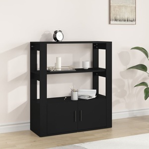 vidaXL, vidaXL Sideboard Schwarz 80x30x90 cm Holzwerkstoff, vidaXL Sideboard Schwarz 80x30x90 cm Holzwerkstoff
