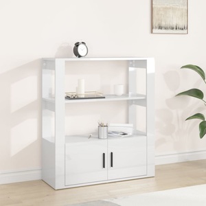 vidaXL, vidaXL Sideboard Hochglanz-Weiß 80x30x90 cm Holzwerkstoff, vidaXL Sideboard Hochglanz-Weiß 80x30x90 cm Holzwerkstoff