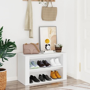 vidaXL, vidaXL Schuhregal Weiß 75x35x45 cm Holzwerkstoff, vidaXL Schuhregal Weiß 75x35x45 cm Holzwerkstoff