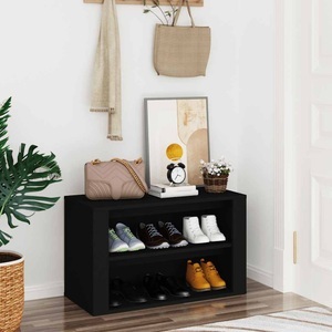 vidaXL, vidaXL Schuhregal Schwarz 75x35x45 cm Holzwerkstoff