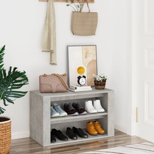vidaXL, vidaXL Schuhregal Betongrau 75x35x45 cm Holzwerkstoff