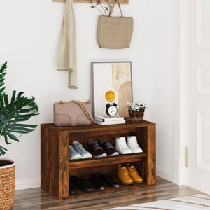 vidaXL, vidaXL Schuhregal Räuchereiche 75x35x45 cm Holzwerkstoff