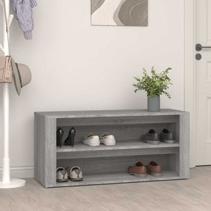vidaXL, vidaXL Schuhregal Betongrau 100x35x45 cm Holzwerkstoff