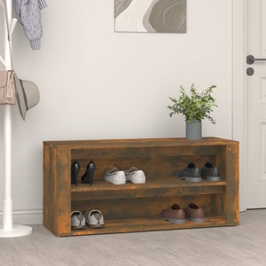 vidaXL, vidaXL Schuhregal Räuchereiche 100x35x45 cm Holzwerkstoff