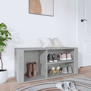 vidaXL, vidaXL Schuhregal Betongrau 100x35x45 cm Holzwerkstoff