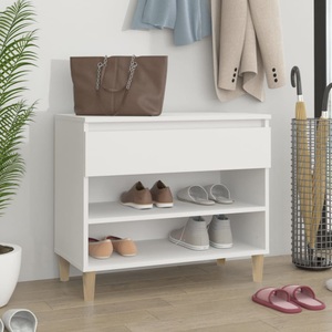 vidaXL, vidaXL Schuhregal Weiß 70x36x60 cm Holzwerkstoff