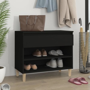 vidaXL, vidaXL Schuhregal Schwarz 70x36x60 cm Holzwerkstoff
