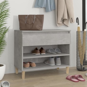 vidaXL, vidaXL Schuhregal Betongrau 70x36x60 cm Holzwerkstoff