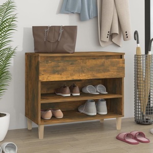 vidaXL, vidaXL Schuhregal Räuchereiche 70x36x60 cm Holzwerkstoff