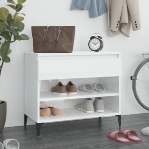 vidaXL, vidaXL Schuhregal Hochglanz-Weiß 70x36x60 cm Holzwerkstoff