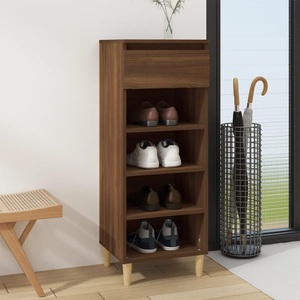 vidaXL, vidaXL Schuhschrank Braun Eichen-Optik 40x36x105 cm Holzwerkstoff, vidaXL Schuhschrank Braun Eichen-Optik 40x36x105 cm Holzwerkstoff