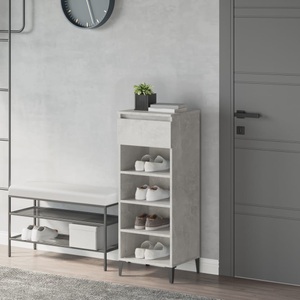 vidaXL, vidaXL Schuhregal Betongrau 40x36x105 cm Holzwerkstoff