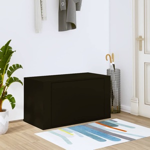 vidaXL, vidaXL Wand-Schuhschrank Schwarz 70x35x38 cm Holzwerkstoff