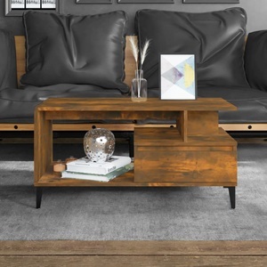 vidaXL, vidaXL Couchtisch Räuchereiche 90x49x45 cm Holzwerkstoff, vidaXL Couchtisch Räuchereiche 90x49x45 cm Holzwerkstoff