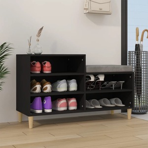 vidaXL, vidaXL Schuhregal Schwarz 102x36x60 cm Holzwerkstoff, vidaXL Schuhregal Schwarz 102x36x60 cm Holzwerkstoff