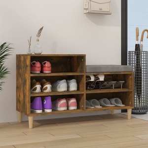 vidaXL, vidaXL Schuhregal Räuchereiche 102x36x60 cm Holzwerkstoff