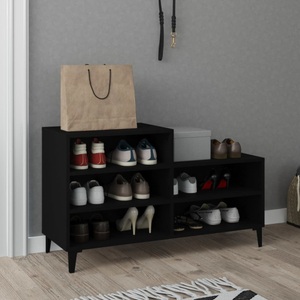 vidaXL, vidaXL Schuhregal Schwarz 102x36x60 cm Holzwerkstoff
