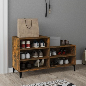 vidaXL, vidaXL Schuhregal Räuchereiche 102x36x60 cm Holzwerkstoff