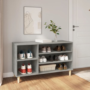 vidaXL, vidaXL Schuhregal Betongrau 102x36x60 cm Holzwerkstoff