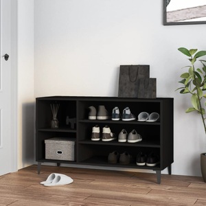 vidaXL, vidaXL Schuhregal Schwarz 102x36x60 cm Holzwerkstoff