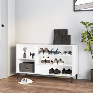 vidaXL, vidaXL Schuhregal Hochglanz-Weiß 102x36x60 cm Holzwerkstoff